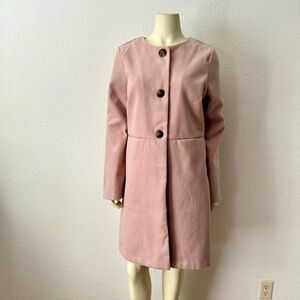 JUSTFAB Collarless Coat/Jacket Pale Pink Size L